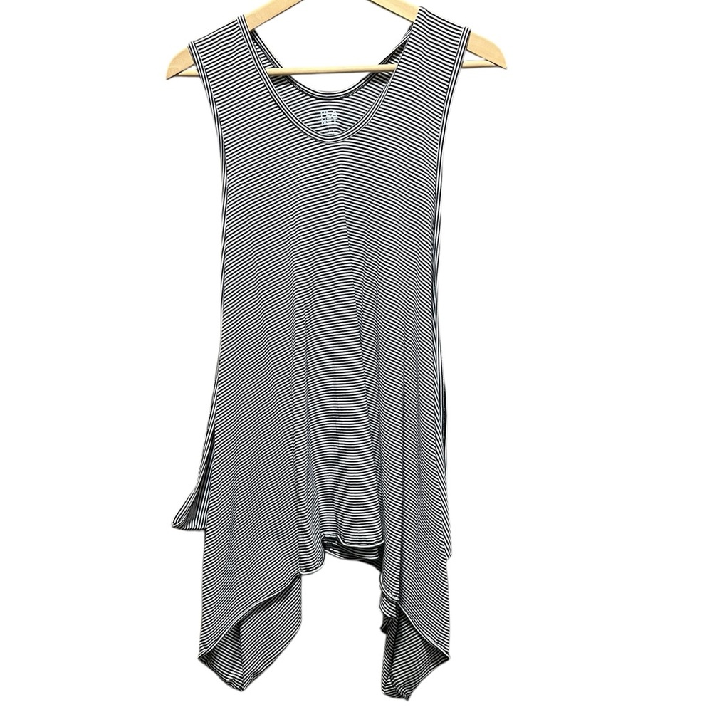 Planet by Lauren G Pima Cotton Striped Fly‎ Away Tank Top One size